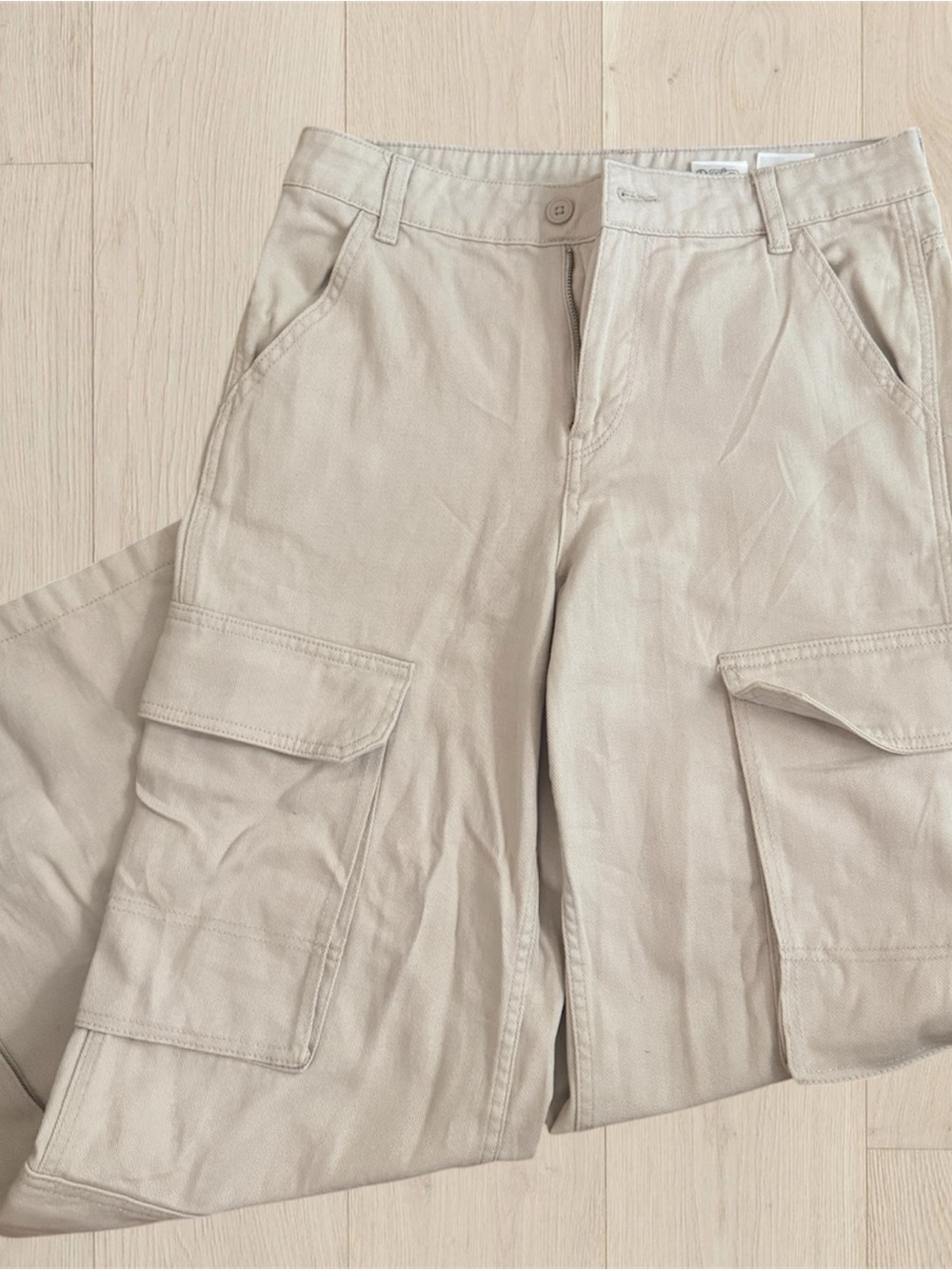 H&M Beige Cargo Skirt with Flap Pockets